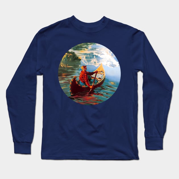 Canoe 2 Long Sleeve T-Shirt by Midcenturydave